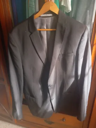 Chaqueta de traje gris para hombre