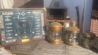 Cuadro Nudos Marinos y Faroles Náuticos