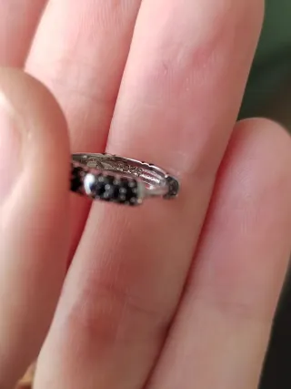 Pendientes plata y circonitas negras