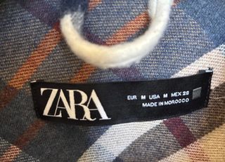 Sobrecamisa Zara cuadros beige y azul