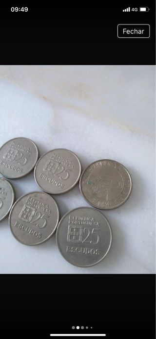 6 Moedas Antigas 25 Escudos Portugal