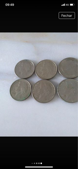 6 Moedas Antigas 25 Escudos Portugal