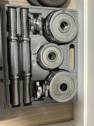 2 Set mancuernas + discos extra y banco