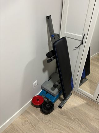 2 Set mancuernas + discos extra y banco