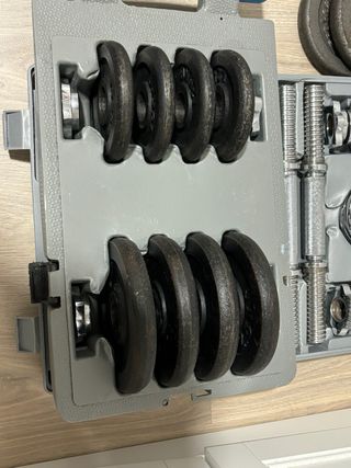 2 Set mancuernas + discos extra y banco