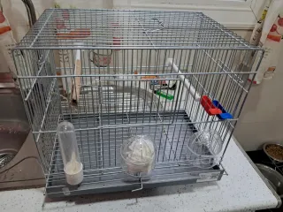 Jaula para pájaros plateada