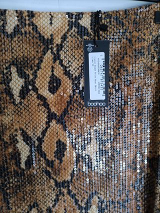 Falda larga lentejuelas animal print M