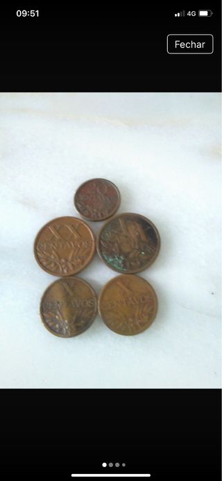 Moedas antigas 10 e 20 centavos