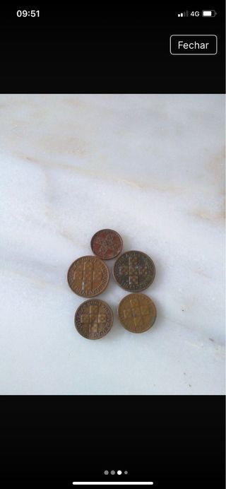 Moedas antigas 10 e 20 centavos