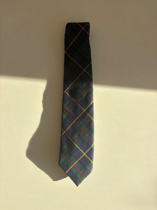 Corbata de cuadros azul y verde