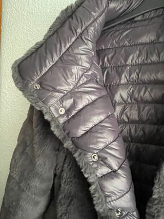 Chaqueta pelo reversible gris