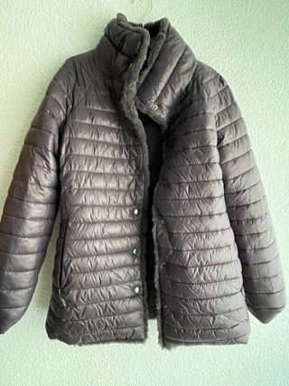 Chaqueta pelo reversible gris