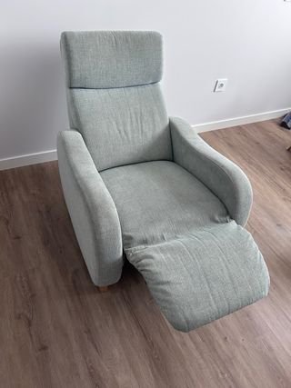 Butaca reclinable tela verde claro tela AquaClean