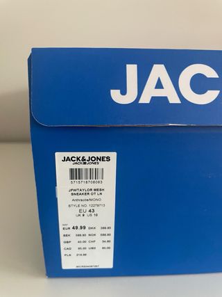 Zapatillas Jack & Jones Negras Talla 43