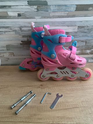 Patines Infantiles Ajustables Rosa y Azul