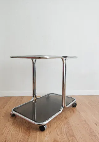 Camarera vintage tubular acero cromado