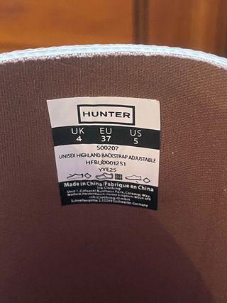Botas de agua Hunter caña alta talla 37