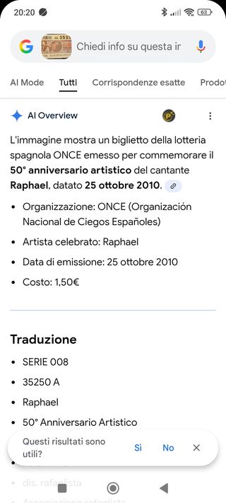 Raphael 11 Biglietti Lotteria 50 Anniversario