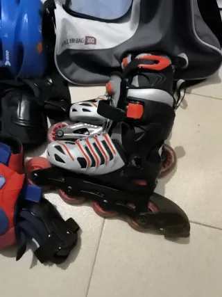 Patines en línea talla 29-32 + equipo