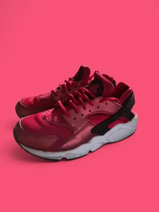 Nike Air Huarache Run Donna Rosso Bianco