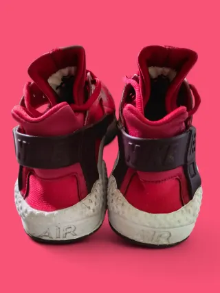 Nike Air Huarache Run Donna Rosso Bianco