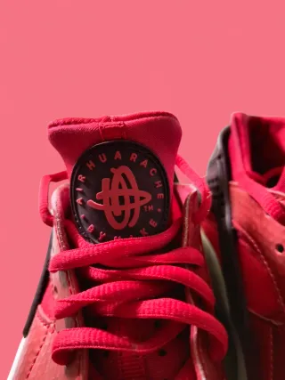 Nike Air Huarache Run Donna Rosso Bianco