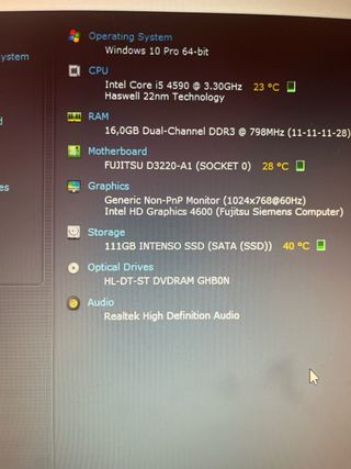 PC Fujitsu i5 16GB RAM SSD Win 10 Pro