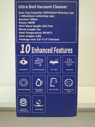 Aspirapolvere per letti 500w 16Kpa