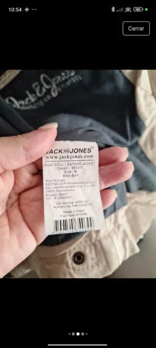 Chaqueta de Piel Jack & Jones Beige