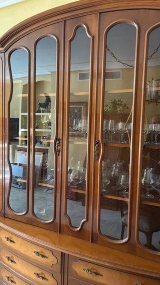 Vitrina Vintage Caoba Cristal Madera