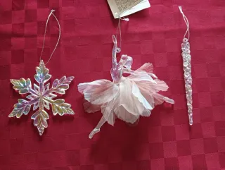 N.3 decorazioni sfaccettate effetto cristallo