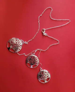 Colgante + Pendientes Plata Nuevos