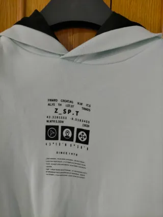 Sudadera hombre color verde azulado