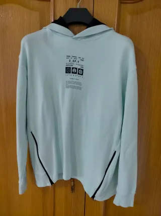 Sudadera hombre color verde azulado