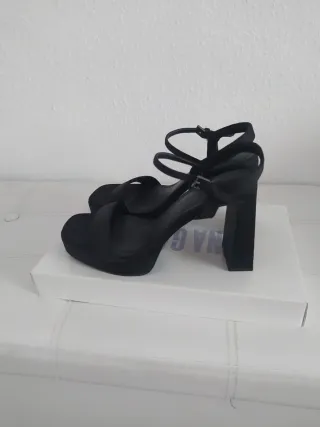 Conjunto Sandalias y Bolso Fiesta Negro