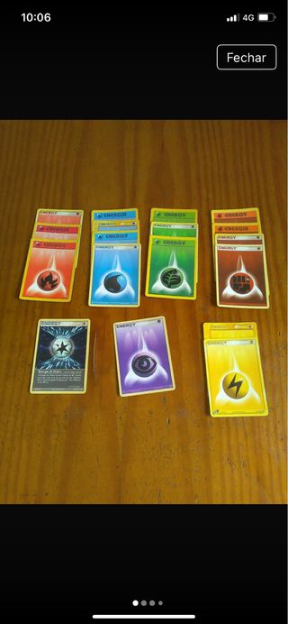 Lote Cartas Pokémon Antigas Energia
