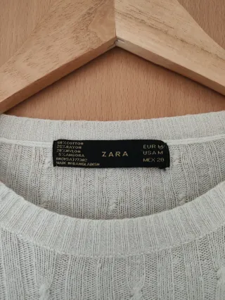 Jersey Zara fino punto blanco