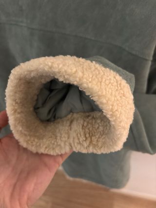 Cazadora de piel azul mujer