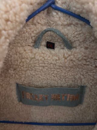 Cazadora de piel azul mujer