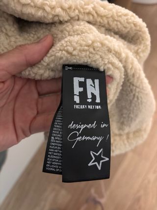 Cazadora de piel azul mujer