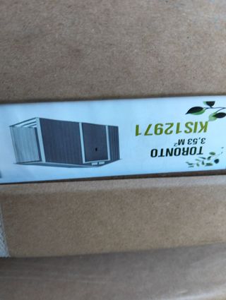Caseta jardín metálica con leñero 278x127x195 cm (3,53 m²) Toronto gris