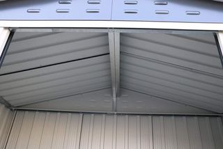 Caseta Cobertizo Jardín Duramax Riverton 2.48m² Metal Gris Antracita