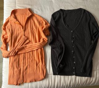Conjunto 2 jerséis: negro y naranja
