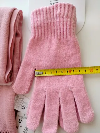 Conjunto Bufanda Guantes Rosa ALE-HOP