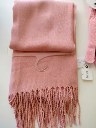 Conjunto Bufanda Guantes Rosa ALE-HOP