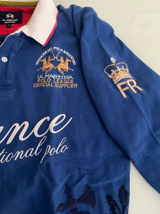 Polo La Martina manga larga azul