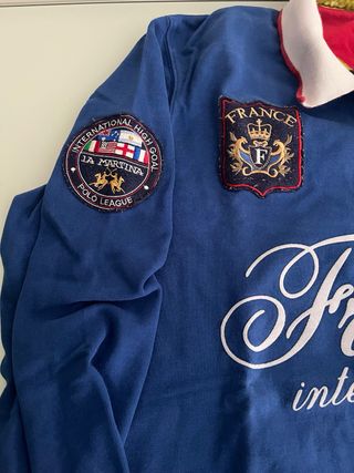 Polo La Martina manga larga azul