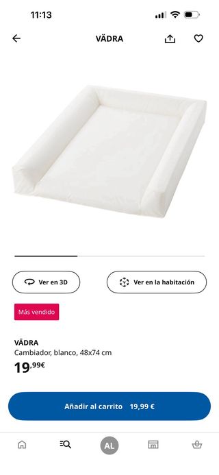 Cambiador Bebé Ikea Blanco Vädra 48x74cm