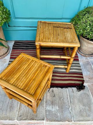 Pareja Mesitas Auxiliares Bambú