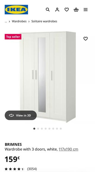 Armario blanco 3 puertas BRIMNES IKEA